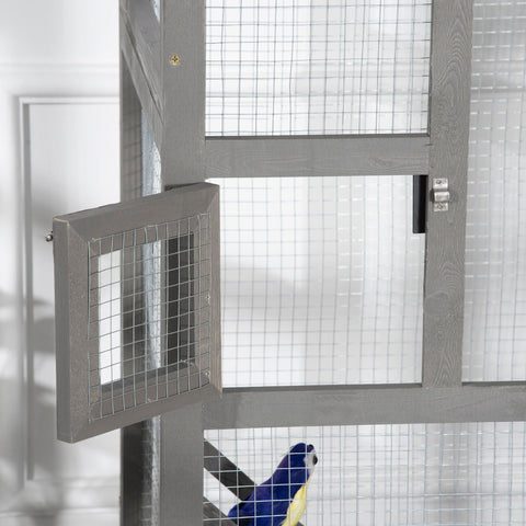 Rootz Bird Cage Solid Wood - Aviary - Outdoor Cage - Spacious Interior - 68cm x 63cm x 165cm