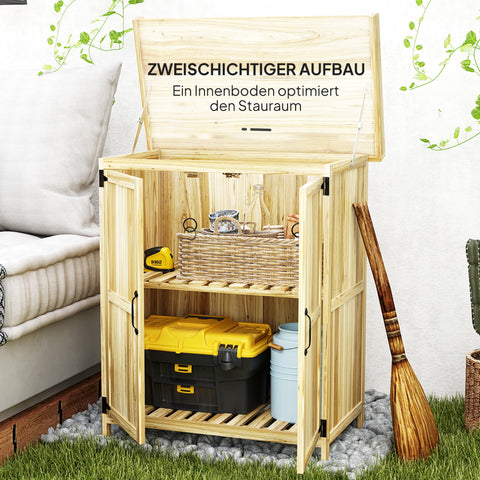 Rootz Garden Cabinet - Tool Storage - Outdoor Workbench - Weatherproof & Stainless Steel Surface - 74cm x 43cm x 88cm