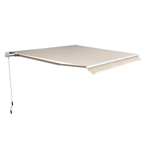 Rootz Folding Arm Awning - Adjustable Clamp Awning - Patio Awning - Sun Protection - Easy Operation - Durable Materials - 450cm x 300cm