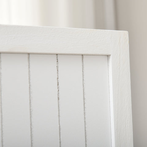 Rootz Indoor Wooden Partition Screen - Foldable Room Divider - Mobile Privacy Screen - No Assembly Required - 160 x 170 cm White