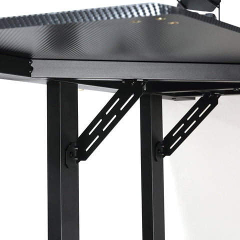 Rootz L-vormig gamingtafelbureau - Computerbureau - Racebureau - Voldoende ruimte - Georganiseerde opstelling - Duurzame constructie - 168W x 109D x 78H cm - MDF en metaal