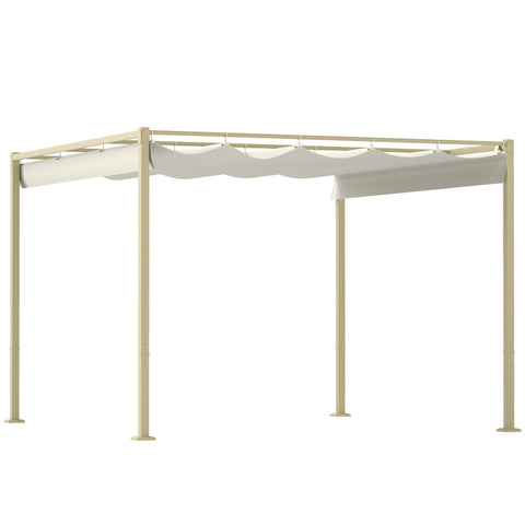 Rootz 3x3m Garden Pavilion - Sun Shelter - Outdoor Gazebo - UPF30+ Protection - Khaki - 298x297x221cm