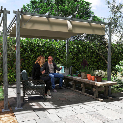 Rootz 3x3m Garden Pergola - Terrace Roof - Pavilion - UV Protection - Aluminum Frame - 299cm x 296cm x 232cm