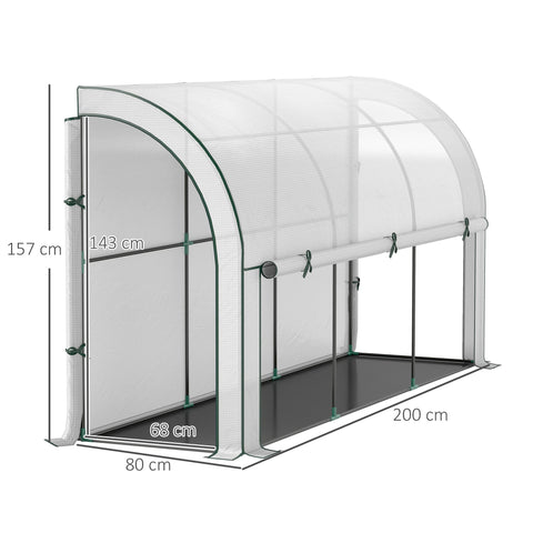 Rootz Wall Mounted Greenhouse - Accessible Plant House - Cold Frame - UV Resistant with Weed Barrier - 300 x 80 x 157 cm