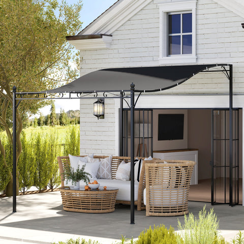 Rootz Wall-Mounted Garden Pergola - Pavilion - Outdoor Shelter - Water Resistant - 248x298x200/250 cm - Ideal for Terraces