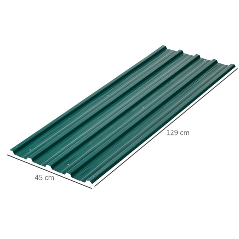 Rootz 12 Pcs Trapezoidal Roof Sheet - Weatherproof Panels - Metal Roofing Sheets - Robust Protection - 129cm x 45cm Each