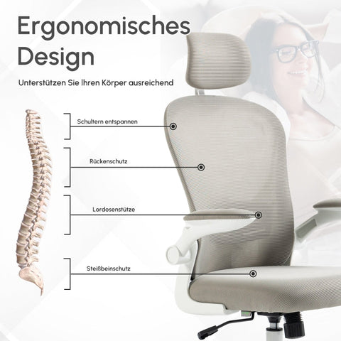 Rootz Office Chair - Computer Chair - Task Chair - Ergonomic Design - 62cm x 64cm x 112-120cm