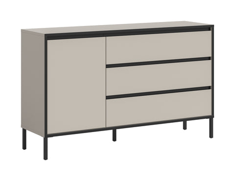 Rootz Sideboard - Storage Unit - Cabinet - High-Quality, Easy-Care - 136cm x 83cm x 38cm - Grey and Black