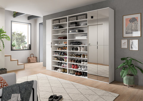 Rootz 4 Piece Wardrobe Set - Closet Organizer - Storage Cabinets - High Gloss Finish - 232cm x 191cm x 37cm