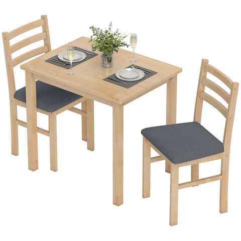 Rootz 3-Part Dining Table Set - Kitchen Table - Space-Saving Table Set - MDF & Foam - 60cm x 74.5cm - Brown & Grey