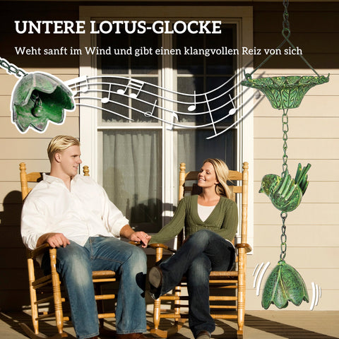 Rootz 3er Set Rain Chain - Drain Chain - Rainflow Chain - Corrosion-Resistant - 123cm x Ø12cm for Easy Garden Decoration