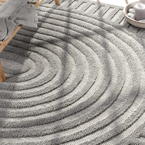 Indoor & Outdoor Rug – Durable Short Pile – Geometric 3D Design – Easy Clean