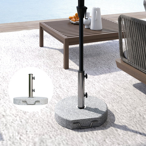 Rootz Granite Parasol Stand - Umbrella Holder - Weighted Base - Weatherproof - Ø44.5x37.5cm Granite