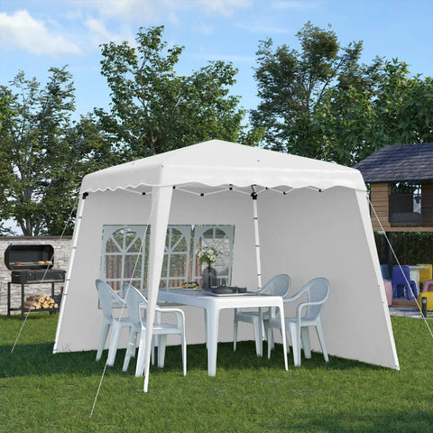 Rootz Folding Gazebo - Pop Up Pavillion - Folding Pavilion - Including Star - Carry Bag - Weatherproof - Steel-Oxford - White - 240 X 240 X 250 Cm
