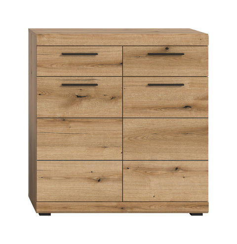 Rootz Evoke Oak Chest of Drawers - Shoe Cabinet - Storage Unit - Ample Storage - 90x96x37 cm