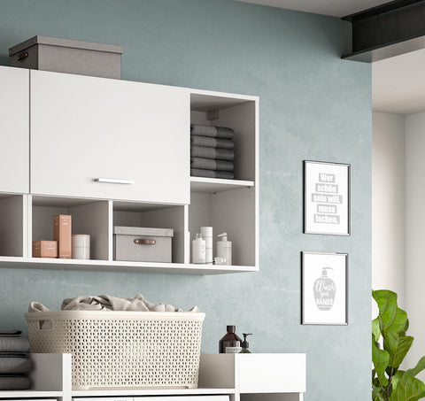 Rootz Wall Cabinet - Storage Cupboard - Shelving Unit - Quick Installation - 95cm x 64cm x 34cm