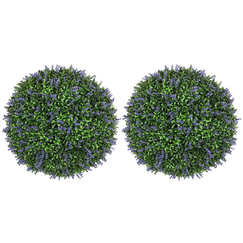 Rootz Artificial Plant Set - Faux Lavender Bushes - UV Resistant Greenery - Indoor/Outdoor Decor - 42cm Diameter