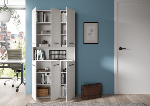 Rootz Bathroom Cabinet - Storage Cabinet - White Gloss Cabinet - Maximizes Storage - 90 x 185 x 30 cm