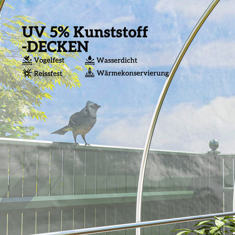 Rootz Greenhouse Cover - Plastic Tarpaulin - Plant Cover - UV-Resistant, Waterproof, Weatherproof - 6m x 10m