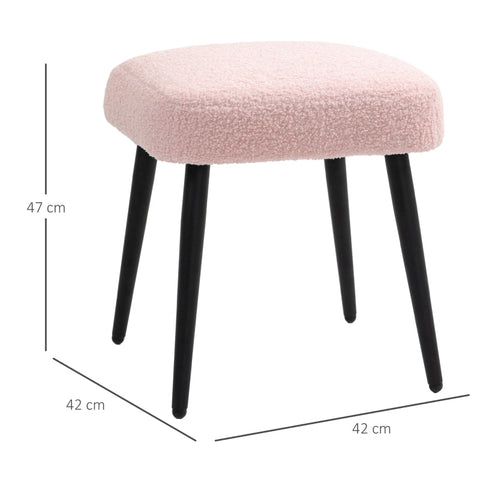 Rootz Stool - Accent Chair - Footrest - Cashmere Look - Pink - 42cm x 42cm x 47cm - Ideal for Modern Furniture & Comfort