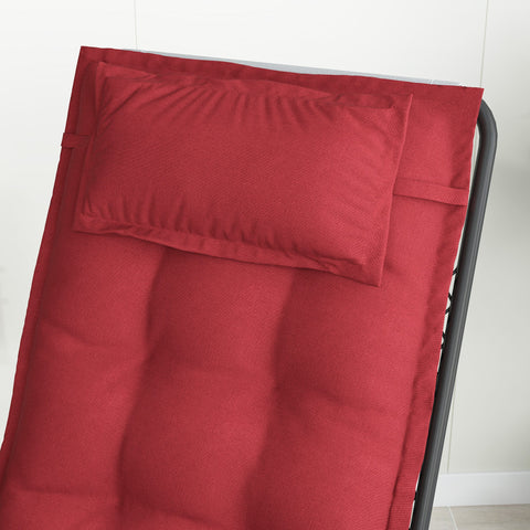 Rootz 2-Piece Sun Lounger Set - Upholstered Pad - Garden Cushion - Water-Repellent - Comfortable - 50x116x5 cm