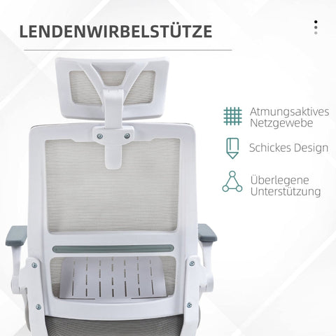 Rootz Vinsetto Office Chair - Desk Chair - Ergonomic Chair - Ultimate Comfort - Adjustable Height - Lumbar Support - 58cm x 61cm x 102-119cm