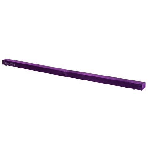 Rootz Foldable Gymnastics Bar - Balance Beam - Suede Cover - Non-Slip Feet - Stainless Steel Hinges - 210cm x 10cm x 6.5cm