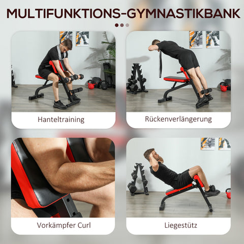 Rootz Multifunctional Adjustable Weight Bench - Fitness Bench - Curl Station - Foldable Space-Saver - 103cm x 65cm x 67-98cm
