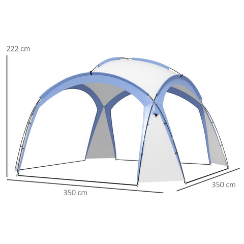 Rootz Event Shelter Pavilion - Garden Tent - Outdoor Covering - Water-Repellent - 350cm x 350cm x 222cm