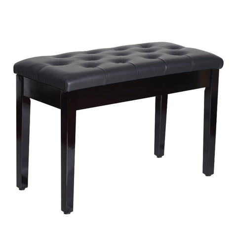 Rootz Piano Stool - Performance Bench - Music Seat - Comfortable Faux Leather Cushion - Durable Rubber Wood - Ample Storage - 76cm x 36cm x 50cm