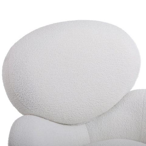 Rootz Teddy Velvet Dressing Chair - White Metal Leg Accent Chair - Comfy Lounge Seat - Luxurious Comfort - 74.1L x 77.9W x 81H cm