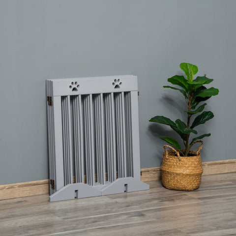 Rootz Dog Barrier - Wooden Pet Gate - Folding Dog Guard - Pinewood - Flexible Design - 204cm x 30cm x 61cm