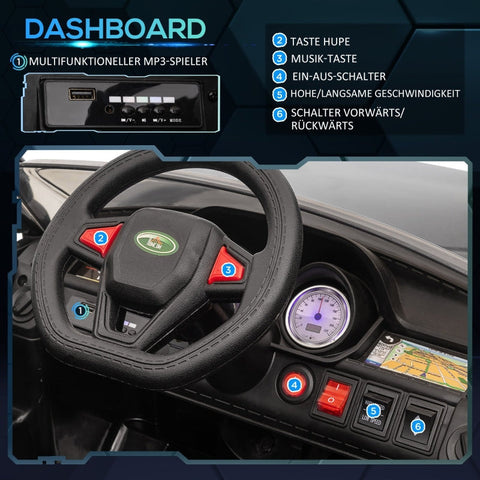 Rootz elektrische kinderauto SUV - kinderauto - voertuig op batterij - dubbele motoren - LED-verlichting - 110 cm x 68 cm x 52 cm