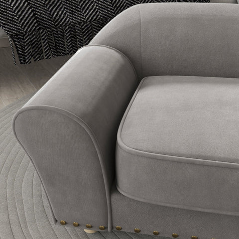 Rootz Dog Sofa - Pet Chair - Elegant Rivets - 9cm Thick Cushion - Stylish - 86.5cm x 52.5cm x 33cm