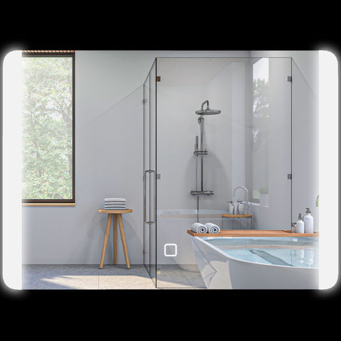 Rootz LED Bathroom Mirror - Illuminated Vanity Mirror - Adjustable Light - Anti-Fog - 50cm x 70cm - Perfect for Makeup & Shaving