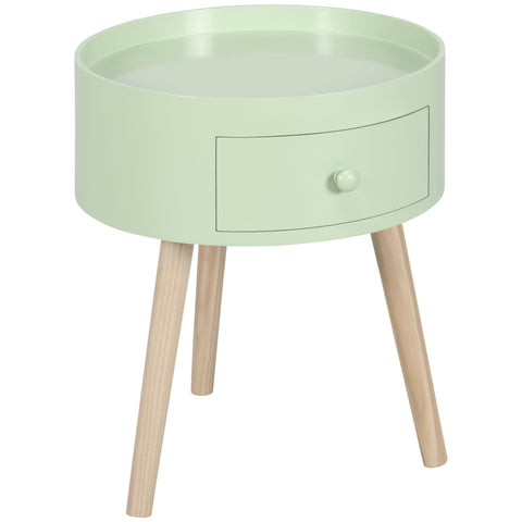 Rootz Scandinavian Round Side Table - Coffee Table - Bedside Table - Solid Wood Elegance - 38cm x 38cm x 45cm