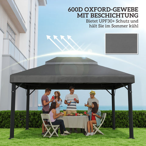 Rootz Gazebo Replacement Roof - Canopy Cover - Sunshade - UPF30+ Protection - 400cm x 300cm