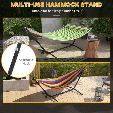 Rootz Hammock Stand - Weather Resistant - Adjustable Size - Carry Bag - Hanging Chairs - Steel - Black - 290cm X 120cm X 115cm