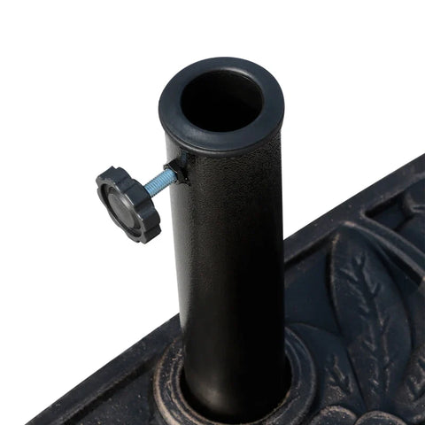 Rootz Parasol Stand - Umbrella Stand - Sunshade Marble Stand - Half Round Resin + Stainless Steel - Bronze - 50 x 31 x 32 cm