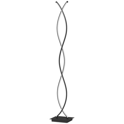 Rootz Floor Lamp - Standing Light - Living Room Lamp - Energy-Saving LED - 35L x 20B x 140H cm - Adjustable Brightness - Black
