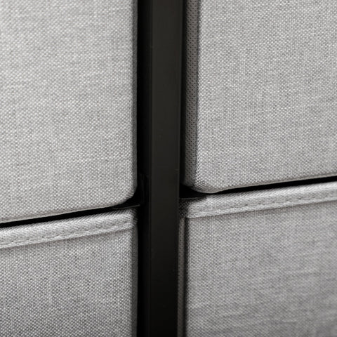 Rootz Chest of Drawers - Storage Organizer - Fabric Dresser - 8 Fabric Drawers - Metal Frame - 80x30x81.5 cm - Grey-Brown