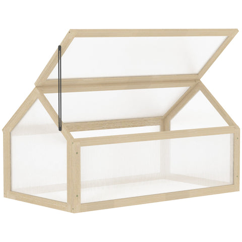 Rootz Mini-Greenhouse Plant House - Compact Wooden Greenhouse - Polycarbonate Panels - Optimal Ventilation - 90L x 52B x 49.5H cm