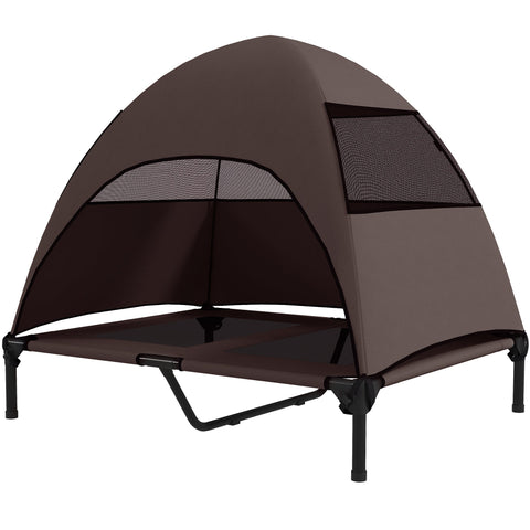 Rootz Elevated Outdoor Dog Bed - Canopy Dog Lounger - Raised Pet Bed - Sun Protection - 91cm x 76cm x 90cm