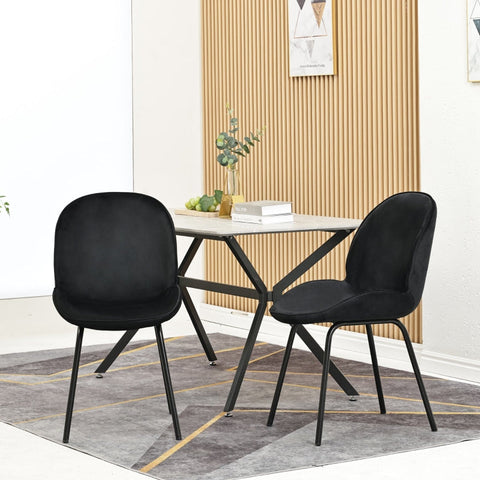 Rootz 2 Piece Set Dining Chairs - Velvet Chairs - Cushioned Seats - Ergonomic Comfort - 52L x 43W x 90H cm