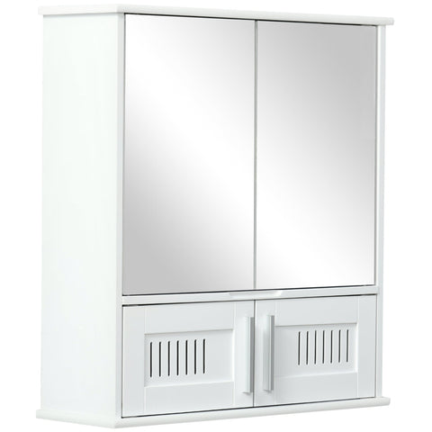 Rootz Wall Mirror Cabinet - Bathroom Storage - Toilet Organizer - Space-Saving - 55W x 17.5D x 60H cm
