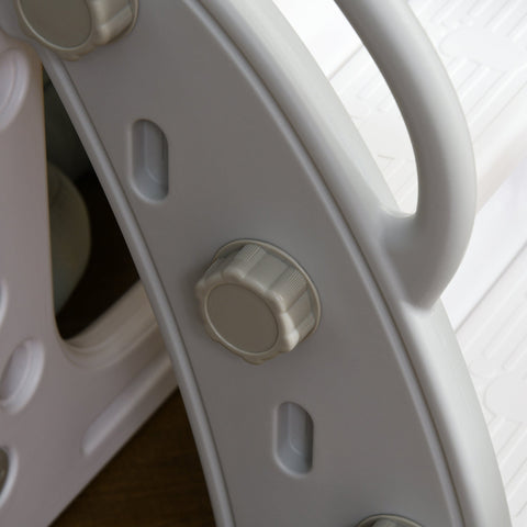 Rootz 5 in 1 Children's Slide - Toddler Slide - Kids Indoor Playground - Basketball Hoop - Non-Slip Safe Play - Grey and White - 70 x 177 x 92 cm