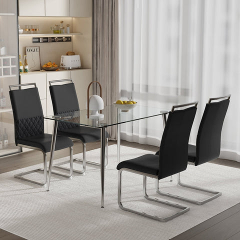 Rootz Modern Dining Chairs - Elegant Seating - Faux Leather Chairs - Ergonomic Comfort - 42cm x 45cm x 95cm