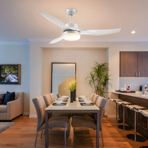 Rootz LED Ceiling Fan with Light - Ceiling Lamp with Fan - Remote Controlled - 2-in-1 Design - 132cm x 40cm