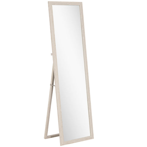 Rootz Full Length Mirror - Dressing Mirror - Floor Mirror - Crystal Clear Reflection - 160 x 50 cm - White Frame - Shatterproof Safety Glass