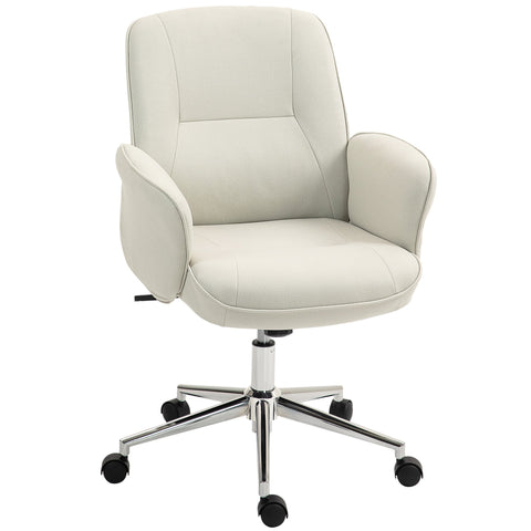 Rootz Office Chair - Desk Chair - Executive Seat - Height Adjustable - 67cm x 69cm x 92-102cm - White